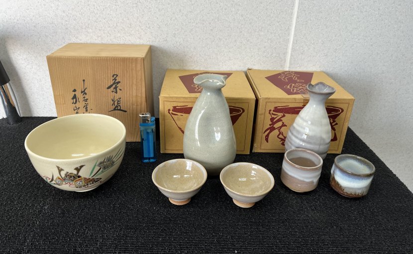 岡山市中区高屋:萩焼,酒器,徳利,盃,茶道具,茶碗など多数を店頭査定