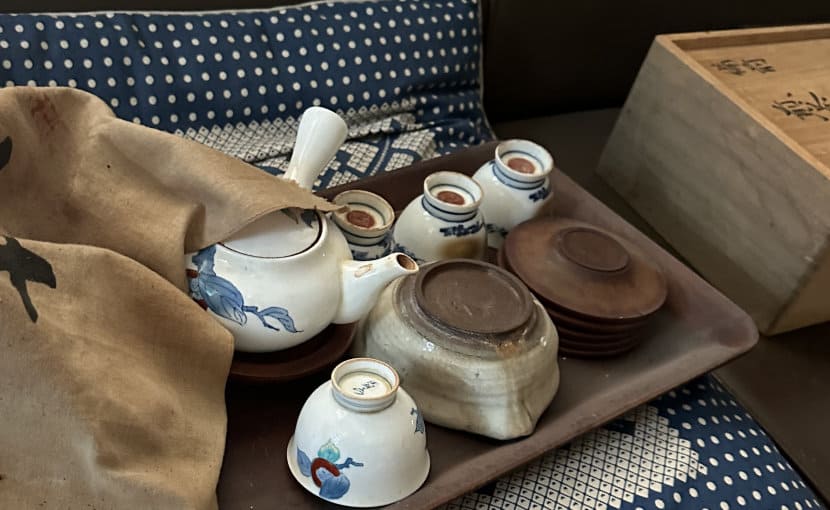 岡山県高梁市在住のお客様のお宅へ出張査定したときの煎茶道具などの写真
