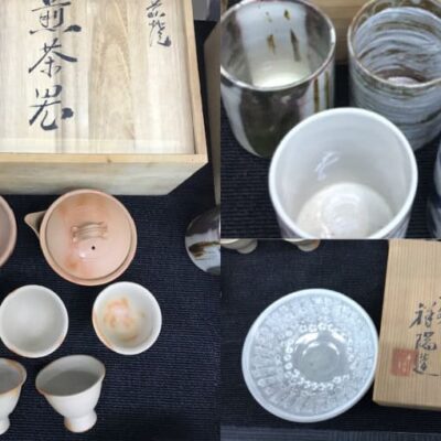 岡山市南区当新田在住のお客様の店頭持ち込みで査定した備前焼、煎茶道具、茶碗の写真