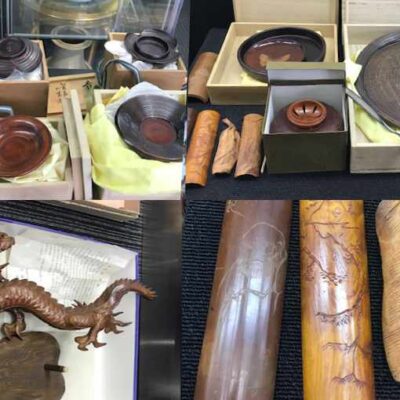 倉敷市中畝在住のお客様の店頭持ち込みで査定した工芸品 、煎茶道具 、茶托 、茶合 、酒器の写真