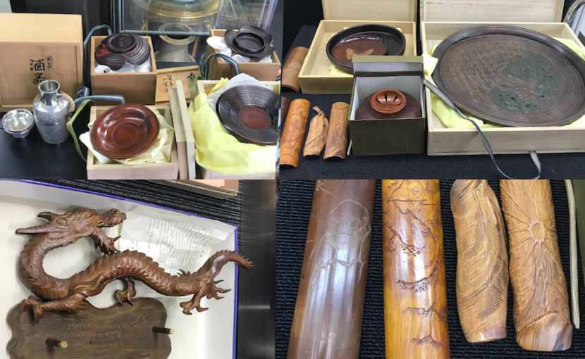 倉敷市中畝在住のお客様の店頭持ち込みで査定した工芸品 、煎茶道具 、茶托 、茶合 、酒器の写真